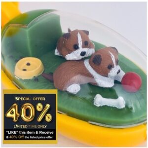 Vintage Puppy Pals Pocket Critter Key Chain Toy Pet, by Takara, WORKS